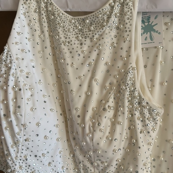 Say Yes to The Prom Dress White with Pearls and Rhinestones - Picture 3 of 5